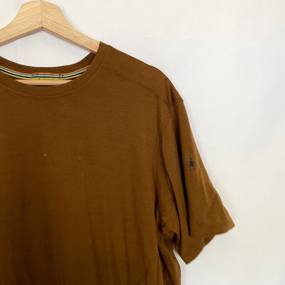 Smartwool brown men's short sleeved t-shirt size XL summer shirt FLAWS - Picture 2 of 6